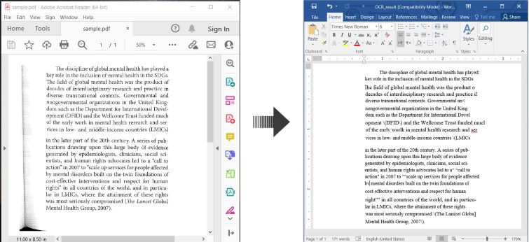 OCR PDF و تحويل PDF المسح الضوئي إلى Word في C#